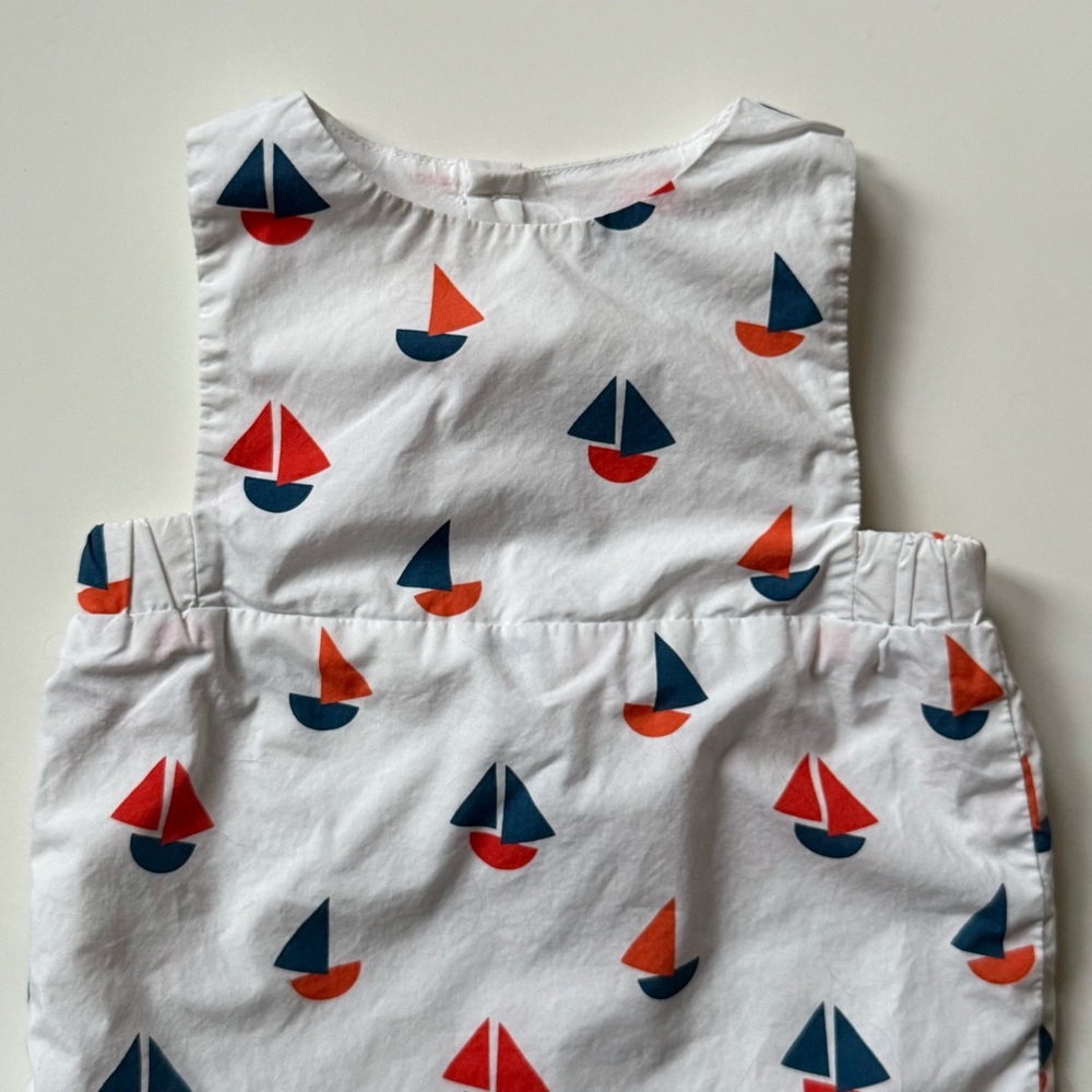 Jacadi Baby Unisex Sailboat Romper - Size 12M - Picture 2 of 16